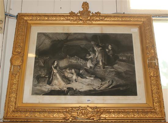 Bonnie Prince Charlie engraving in gilt frame -